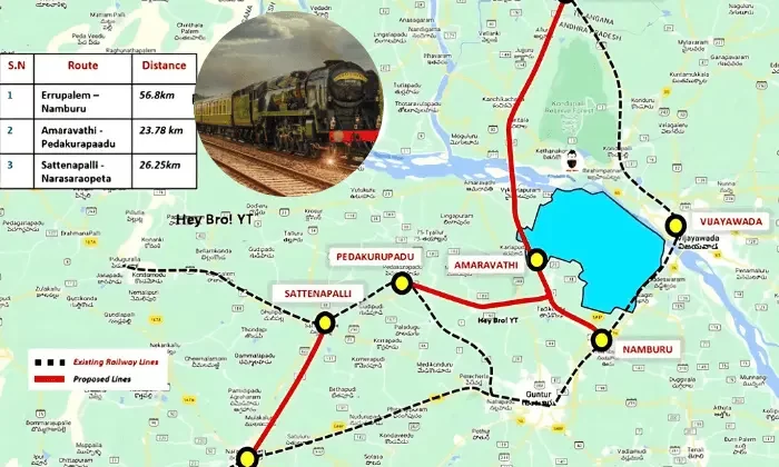 Errupalem to Amaravati Railway Line Project - Route Map