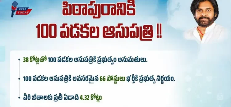 పిఠాపురంలో 38 కోట్ల రూపాయలతో 100పడకల ఆసుపత్రికి ప్రభుత్వం అనుమతులు.